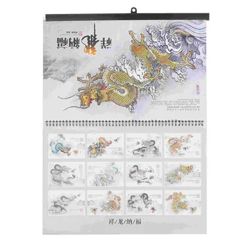 Изящный Настенный Календарь Декор Годовой Китайский Ежемесячный Планировщик без разрывов Бытовой