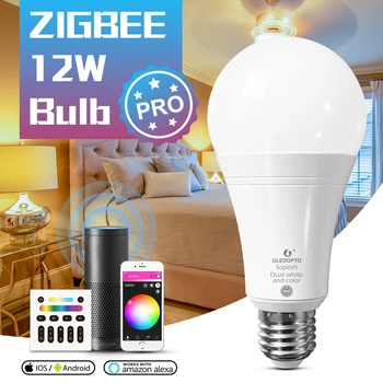 GLEDOPTO ZigBee 3.0 LED Smart Bulb Pro 12W RGBCCT Light Работает с Amazon Echo Plus Alexa SmartThings APP/Голосовое/радиочастотное Дистанционное управление