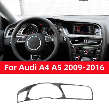 Для Audi A4L A4 RS4 S4 2013-2016 Аксессуары из углеродного волокна для интерьера приборной панели автомобиля, декоративная рамка, накладка, наклейка, наклейка