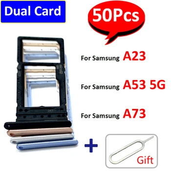 50 шт./лот, Оригинальный Двойной Слот для SIM-карты, Лоток для SD-карт, Держатель чипа, адаптер Для Samsung Galaxy A23 A53 5G A73 С Pin-кодом